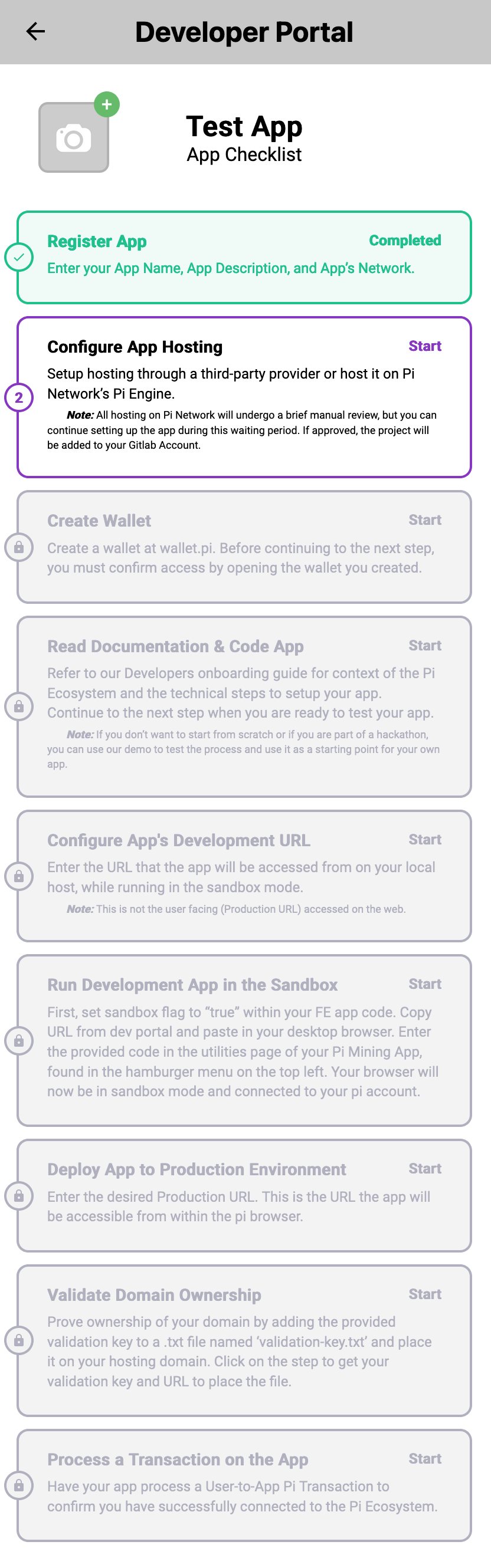 App Checklist