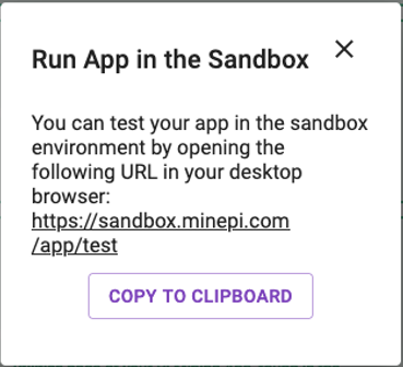 Sandbox URL